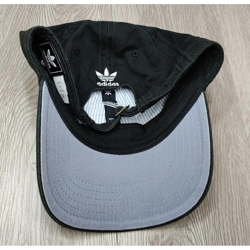 Adidas Black Strapback Hat Adjustable Cotton Base… - image 7